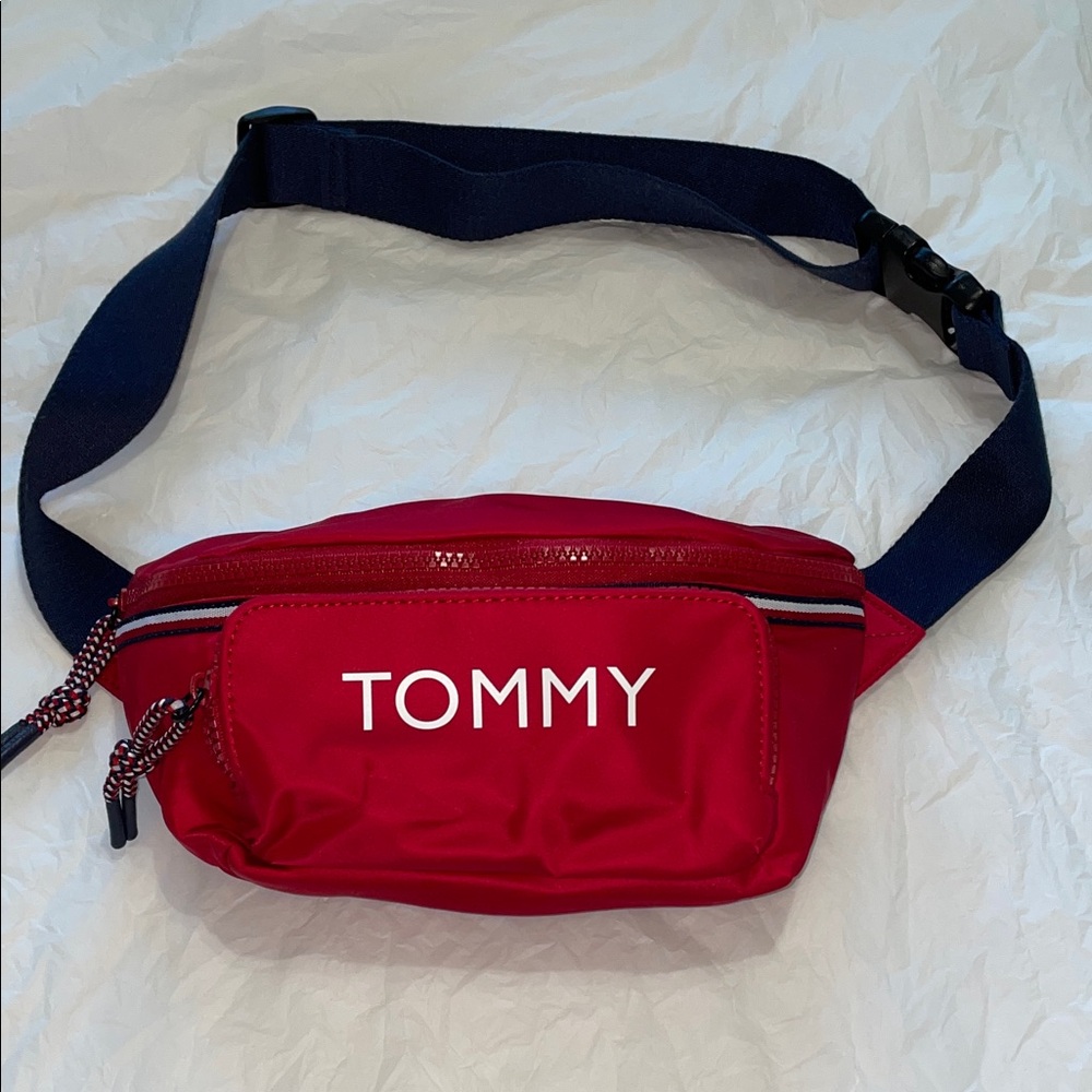 Tommy Hilfiger Red and Blue Belt Bag